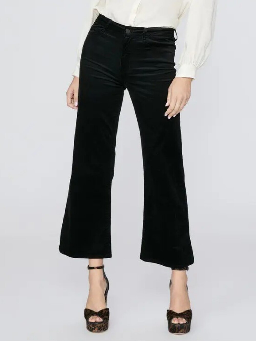 Paige Leenah Ankle in Black Overdye Velvet Corduroy